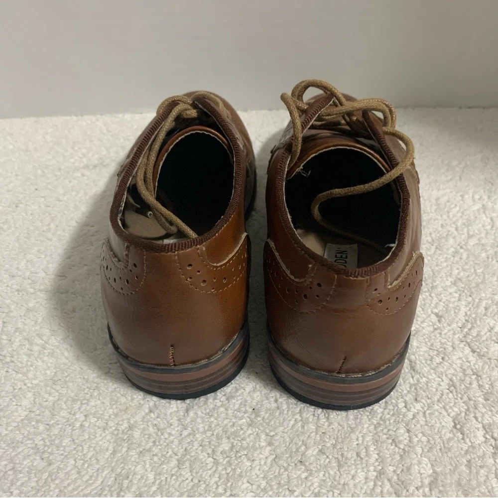 Steve Madden Toliverr‎ Leather Oxford Shoes Cognac 13.5